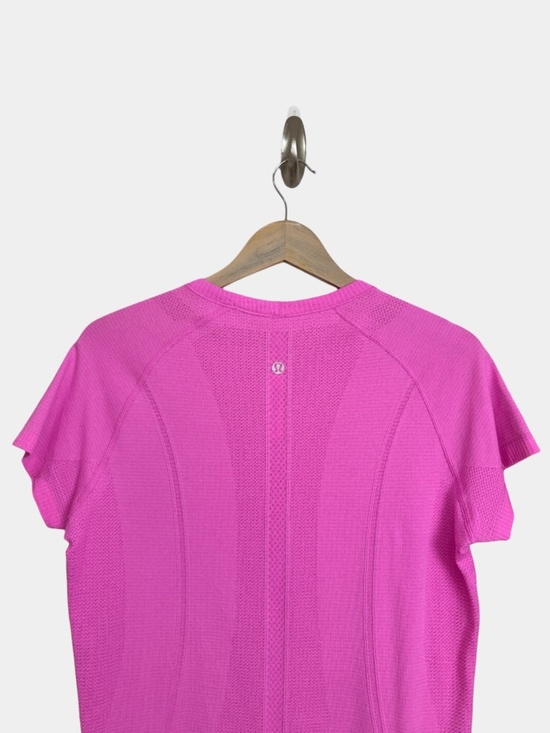 LULULEMON Swiftly Tech Stripe Pow Pink / Sakura Pink Top, Athletic Tank, Sz 12 - Picture 11 of 16